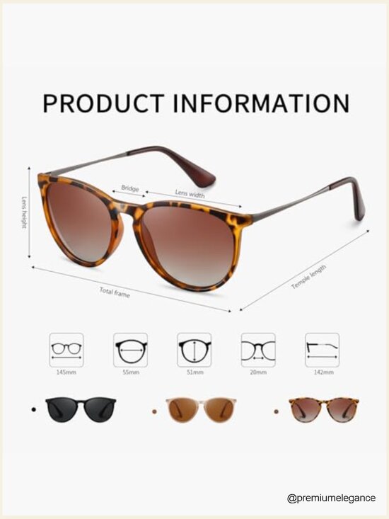 3 Pack Retro Round Polarized Sunglasses for Women UV Protection main image 7